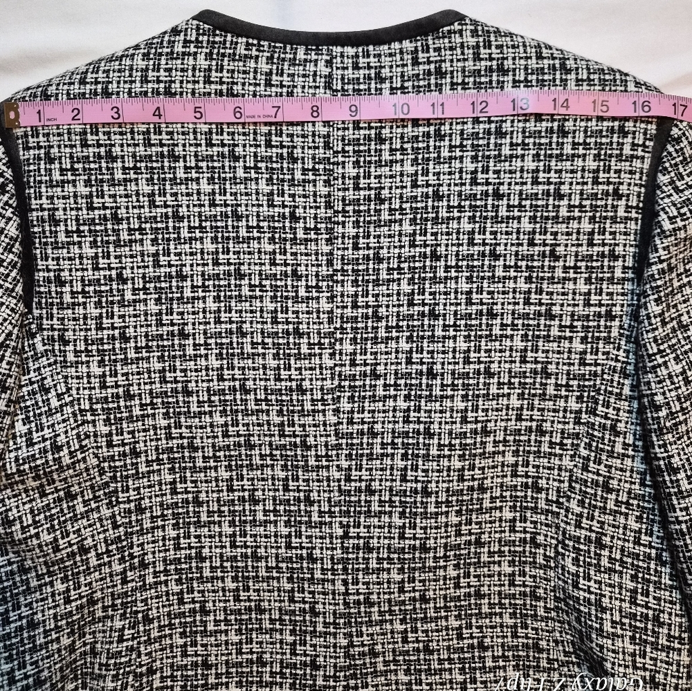 ​Kasper Black and White Tweed Zip Front Jacket Blazer Women’s Size 14 - Picture 6 of 8